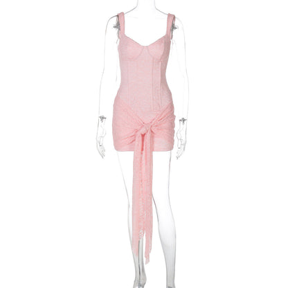 Sexy Lace V-Neck Bodycon Mini Dress