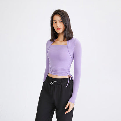 Tight Body-Building Clothes Women'S Quick Drying Sports Top Running Long Sleeve T-Shirt Wearing Elastic Yoga Clothes