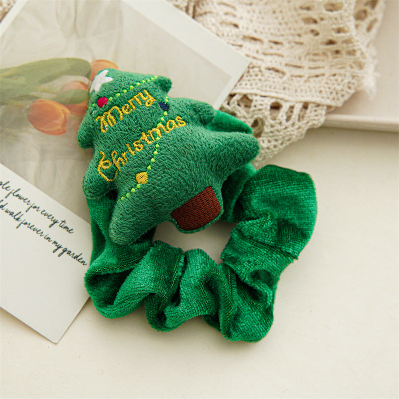 Cute Christmas Theme Plush Soft Hair Tie
