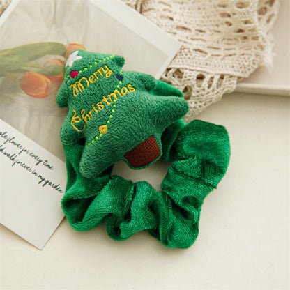 Cute Christmas Theme Plush Soft Hair Tie