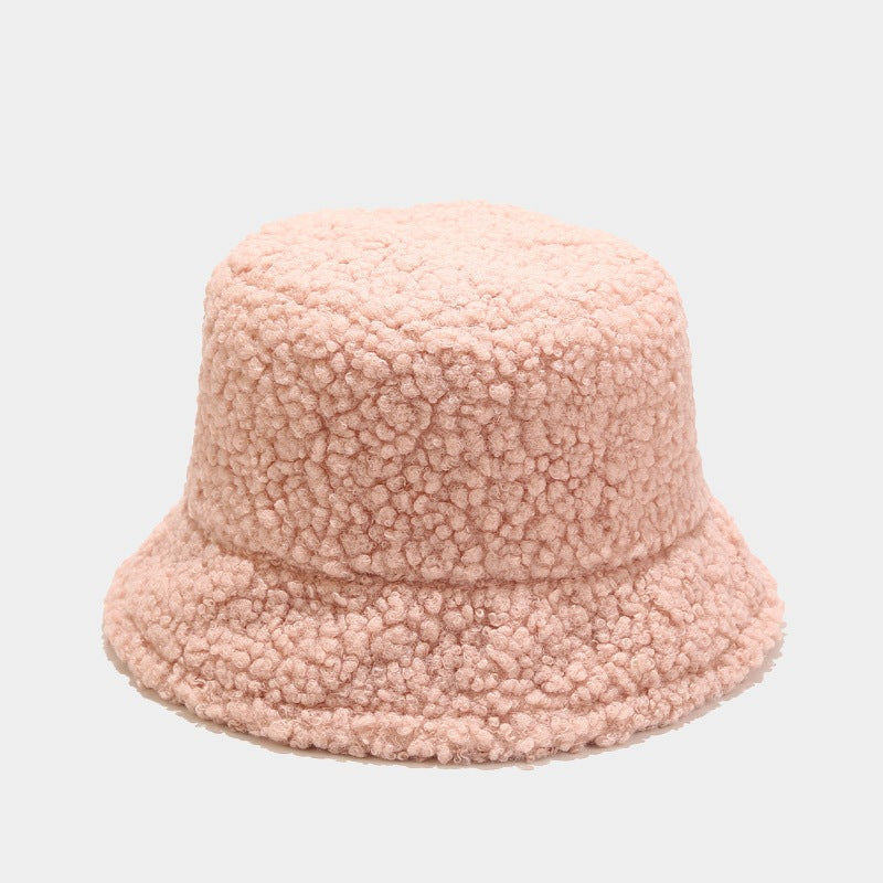 Solid Color Simple Lambswool Winter Buckrt Hats