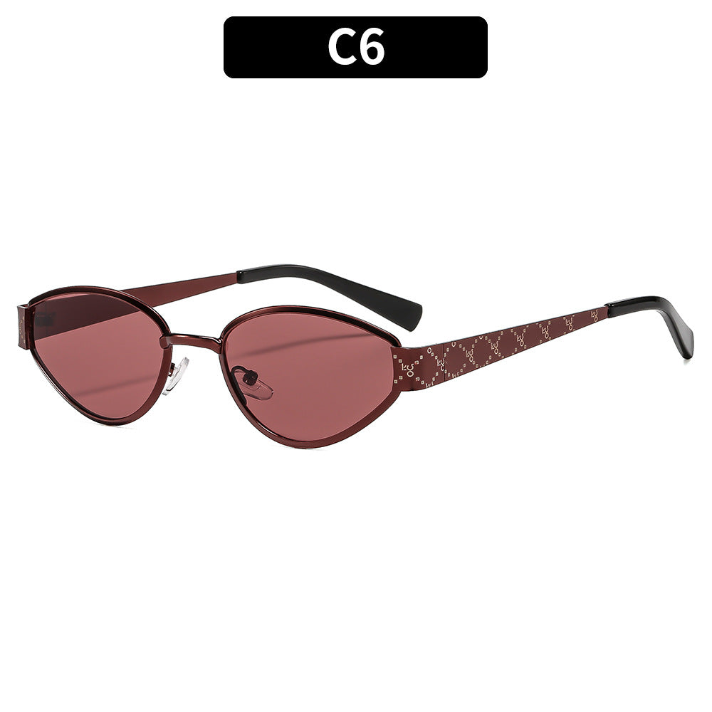 Retro Cat Eye Sunglasses Stylish Metal Frame UV400 Protection