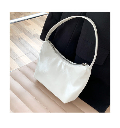 Minimalist Solid Color Leather Shoulder Bag