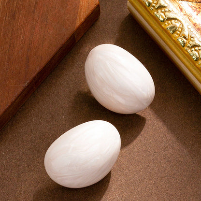 French Vintage Geometric Oval Alloy Earrings For Women