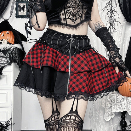 Trendy Plaid Mini Skirt Stylish Casual A-Line Skirt