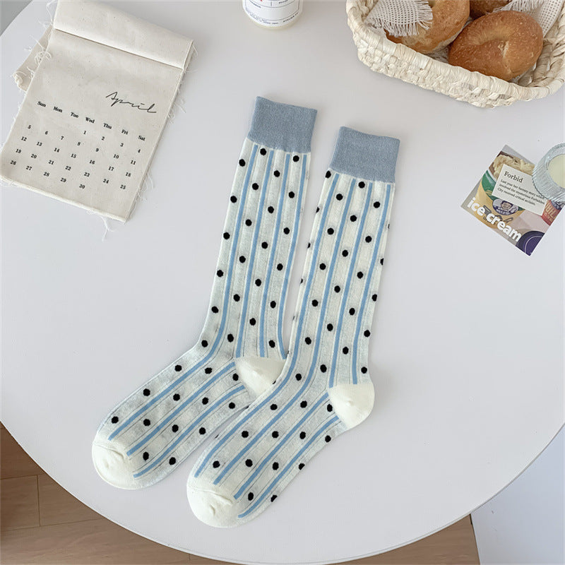 Rufia - Polka Dot and Heart Pattern Socks
