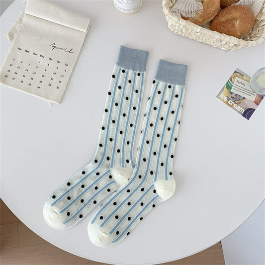 Rufia - Polka Dot and Heart Pattern Socks
