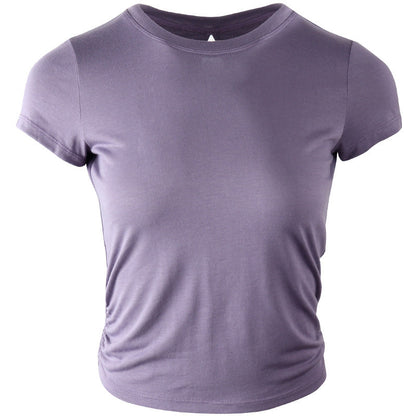 Solid Color Women'S Gym Pink Black White Yoga Crop Top Yoga Shirt Sexy Back Hollow Short Sleeve Sports T-Shirt Fitness Quick-Dry Yoga Clothes Top