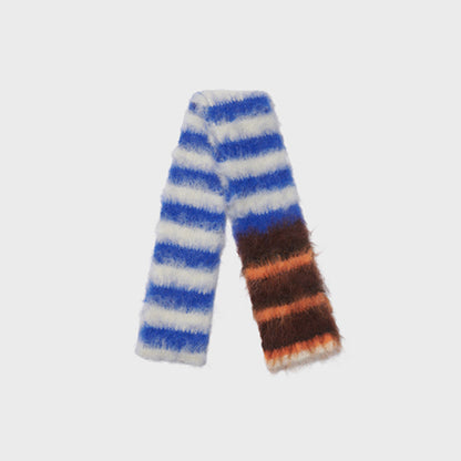 Color Block Striped Knitted Scarf Soft Acrylic Winter Accessory
