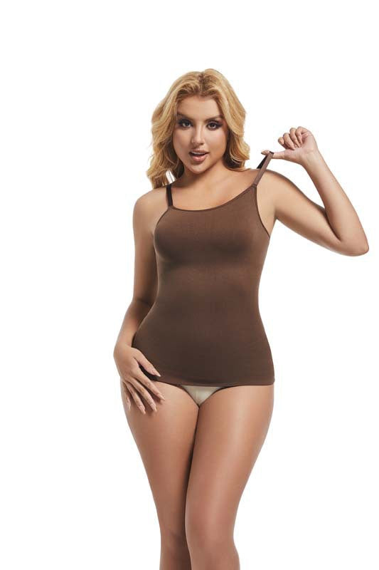 Seamless Knitted Shaper Tank Top With Adjustable Straps
