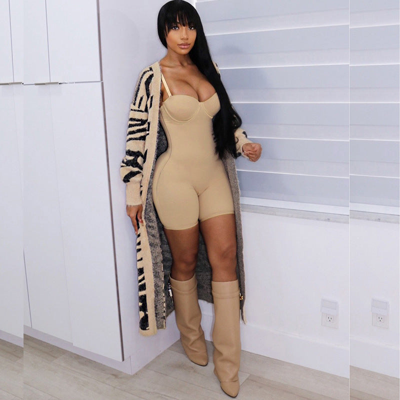 Backless Slim Fit Bodysuit Jumpsuit For Women