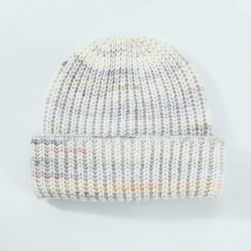 Striped Color Block Simple Warm Cuffed Beanie