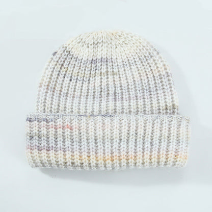 Striped Color Block Simple Warm Cuffed Beanie