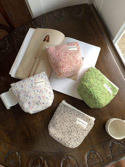 Trendy Mini Plush Makeup Bag Cute Portable Storage Pouch