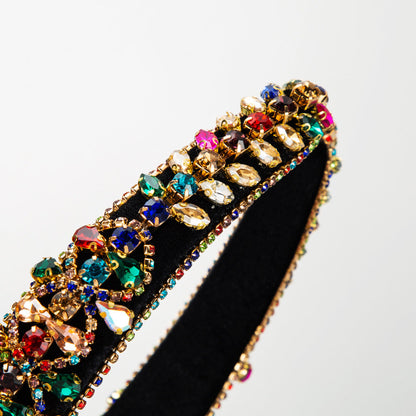 Trendy Rhinestone Wide Headband Elegant Baroque Hair Accessory