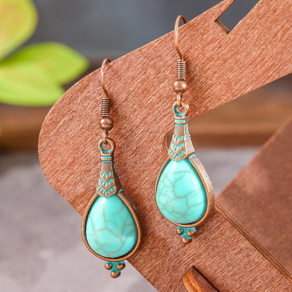 Trendy Geometric Alloy Earrings Set Vintage Bohemian Style