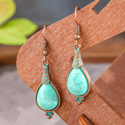 Trendy Geometric Alloy Earrings Set Vintage Bohemian Style