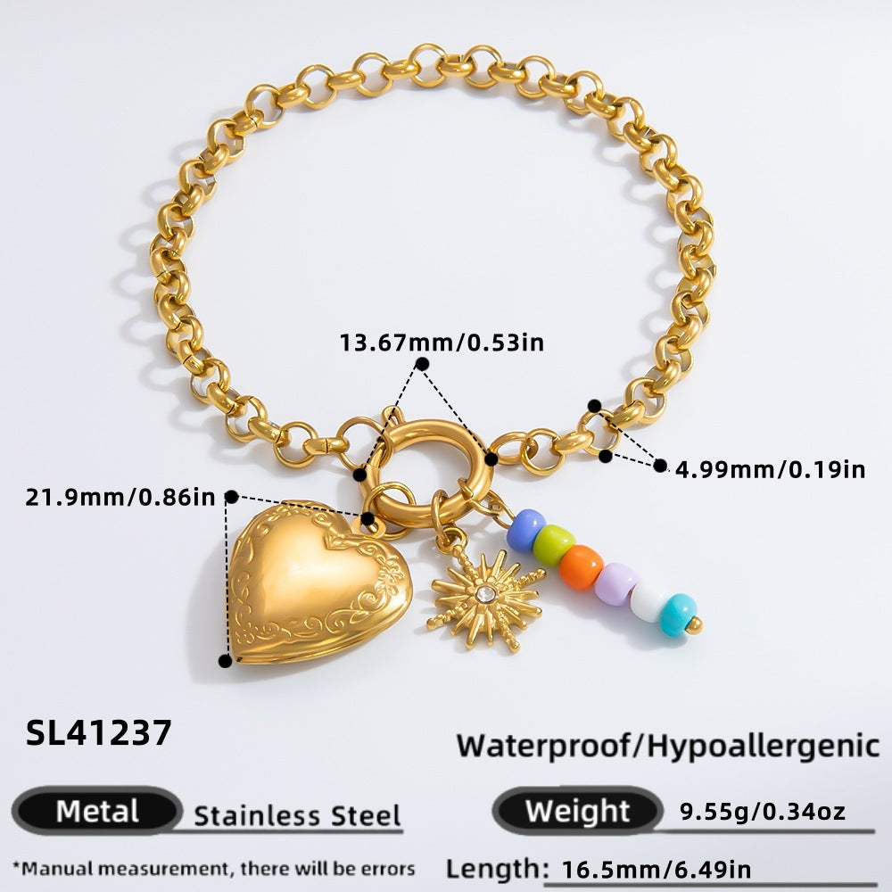 DIY Stainless Steel Heart Pendant Necklace with 18k Gold Plating