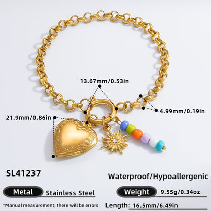 DIY Stainless Steel Heart Pendant Necklace with 18k Gold Plating