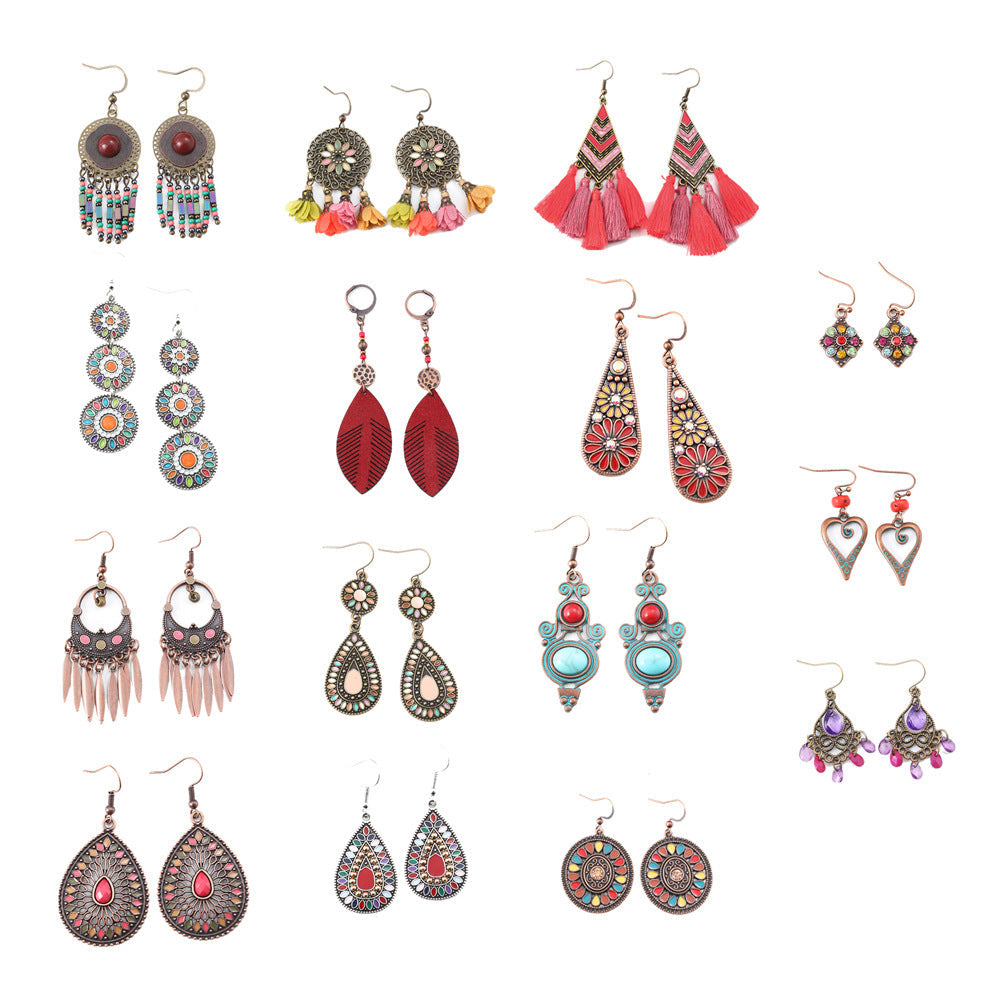 Bohemian Colorful Drop Oil Earrings Stylish Accessories
