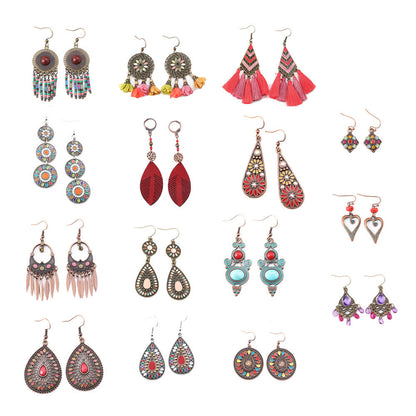 Bohemian Colorful Drop Oil Earrings Stylish Accessories