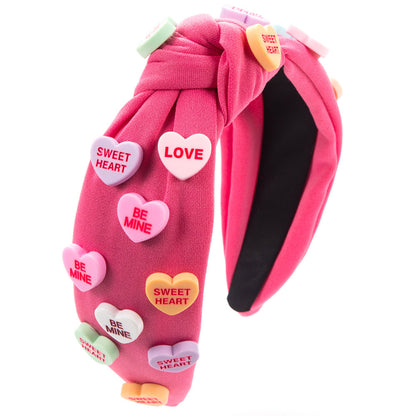 Valentine's Day Heart Shaped Hairband Cute Thick Fabric Headband