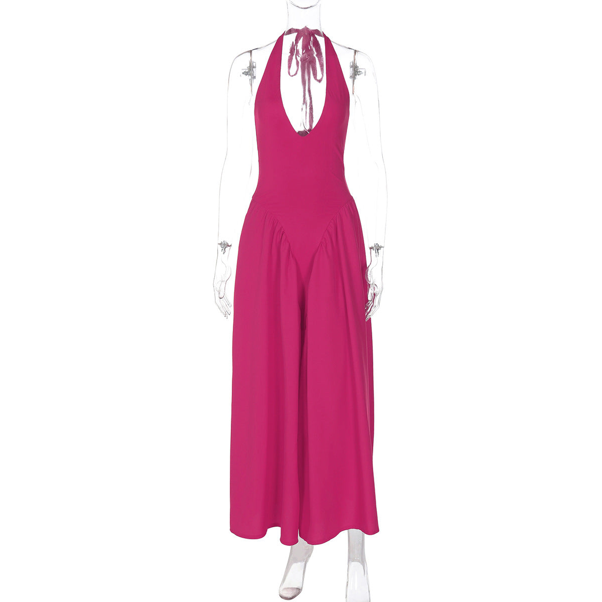 Deep V Lace Hollow-Out Maxi Dress Elegant Casual Dress