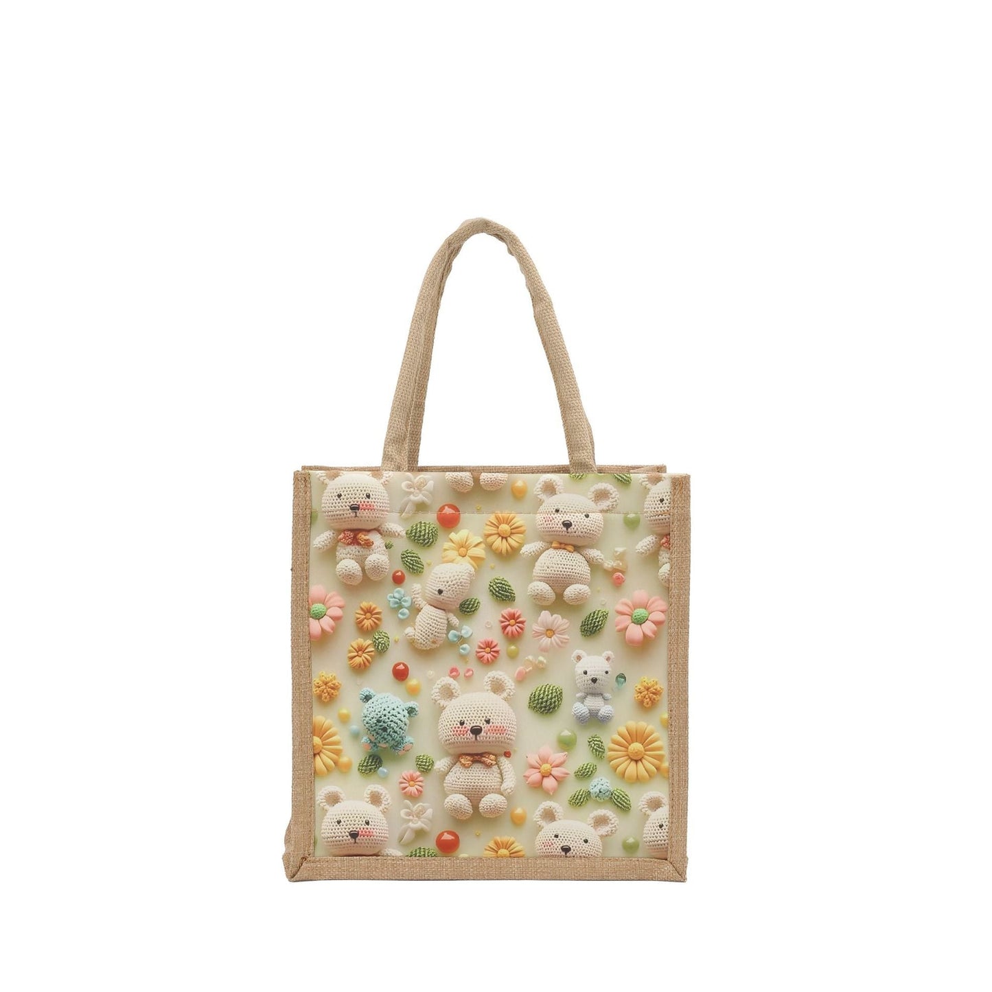 Stylish 3D Patterned Linen Tote Bag for Women