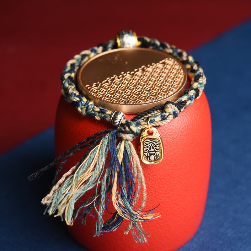 Tibetan Dirty Rope Hand-Rubbed Cotton Bracelet Finished Hand-Woven Tibetan Zakiram Hand Rope