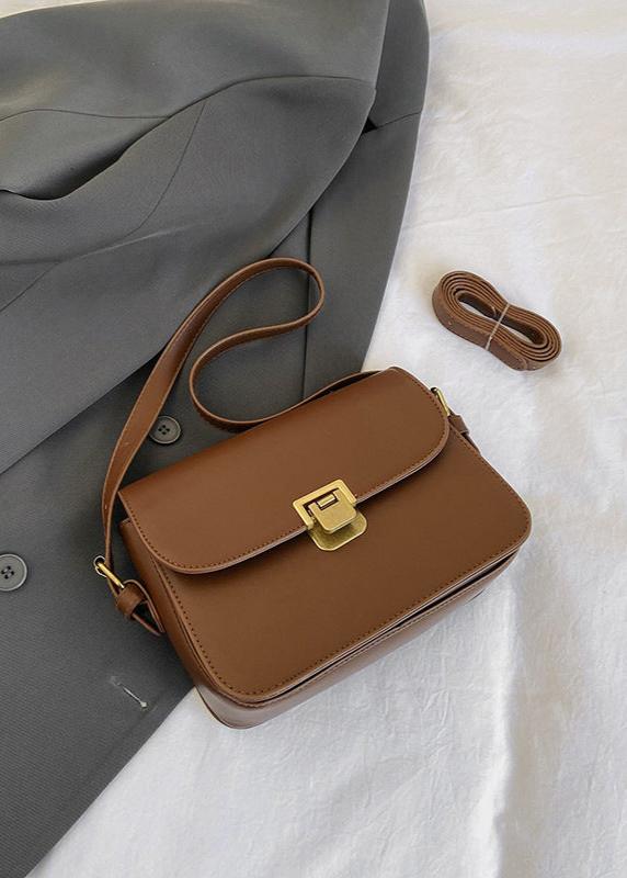Compact PU Leather Crossbody Bag With Buckle