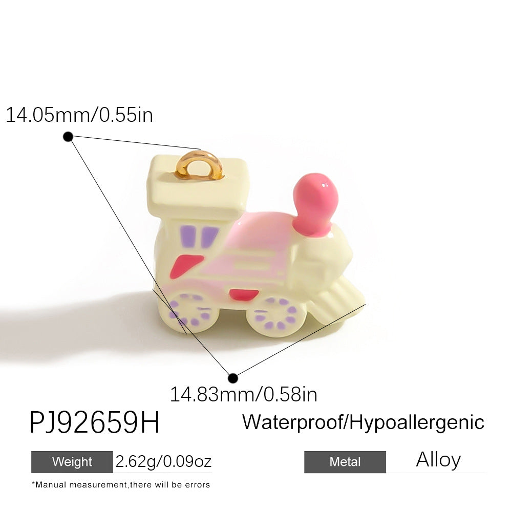 Alloy DIY Cartoon Car Pendant Droplet Decor