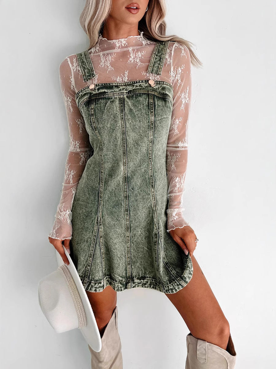 Trendy Casual Denim Slip Dress
