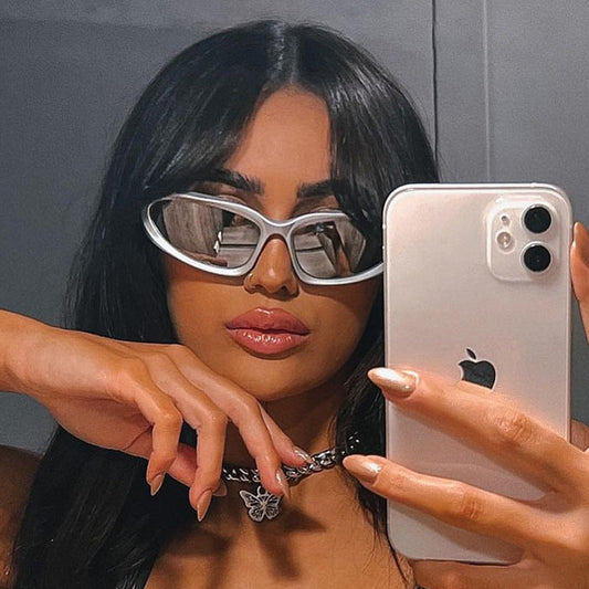 Trendy Y2K Oval Frame Sunglasses with UV400 Protection