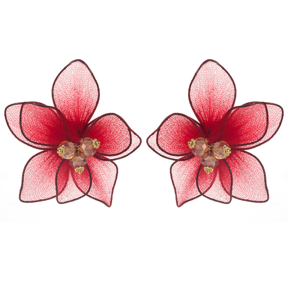 Elegant Floral Fabric Earrings for Vacation Style