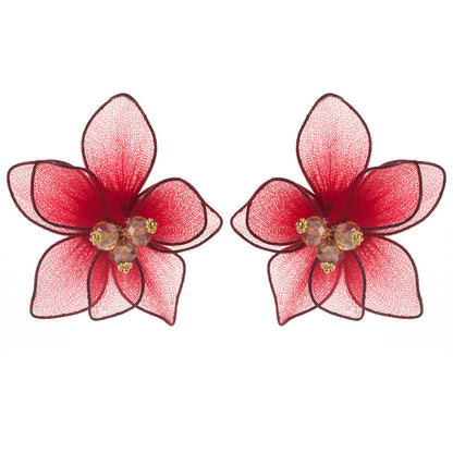 Elegant Floral Fabric Earrings for Vacation Style