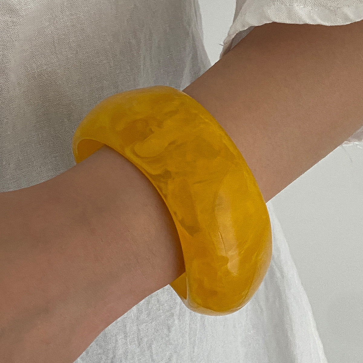 Vintage Resin Textured Bangle Set Trendy Casual Bracelet