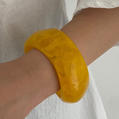 Vintage Resin Textured Bangle Set Trendy Casual Bracelet