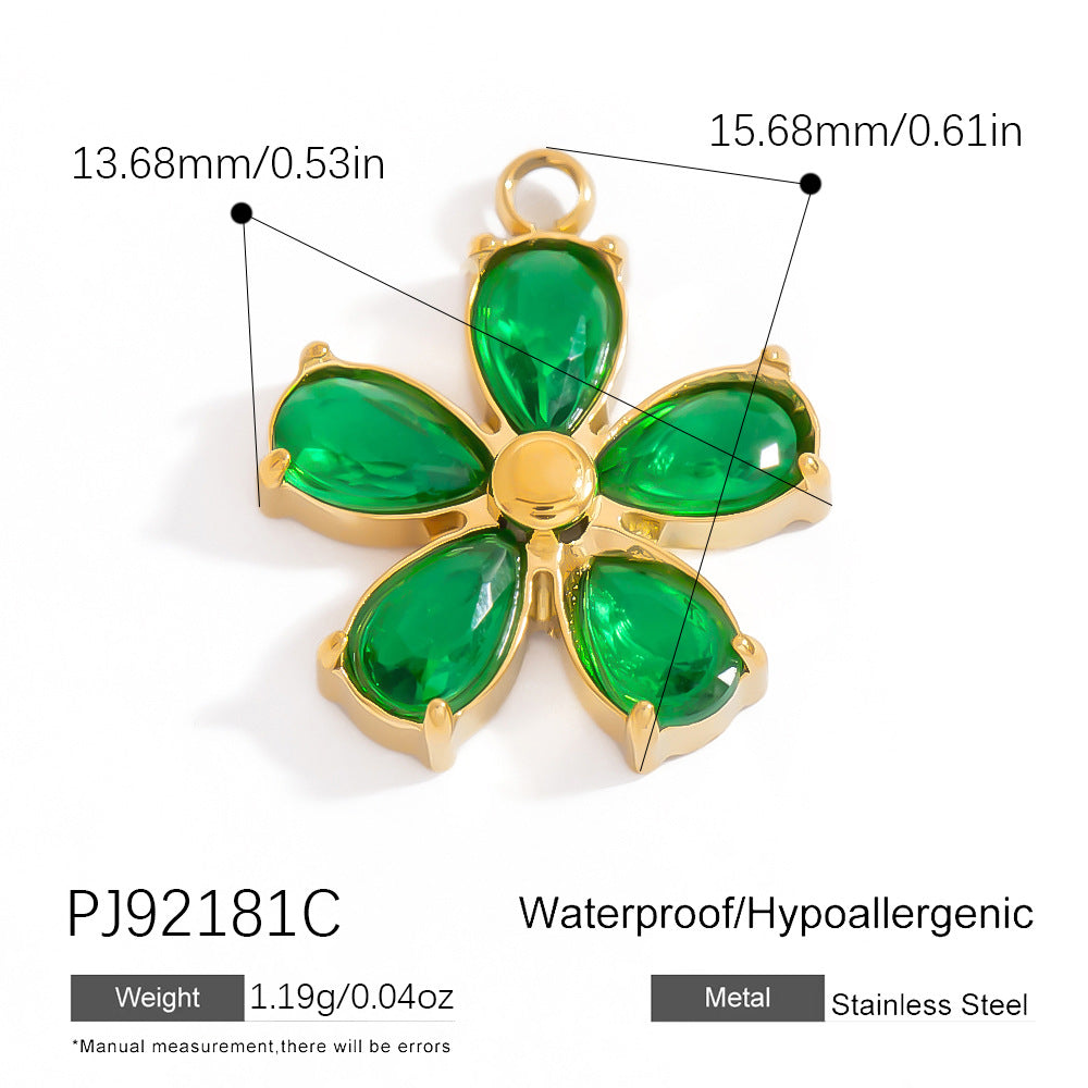 Luxury Stainless Steel Jewelry Accessories Elegant Heart-Shaped Stones