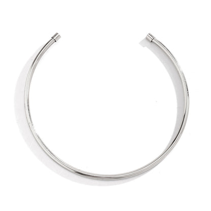 Minimalist Metal Choker Necklace With Circle Pendant