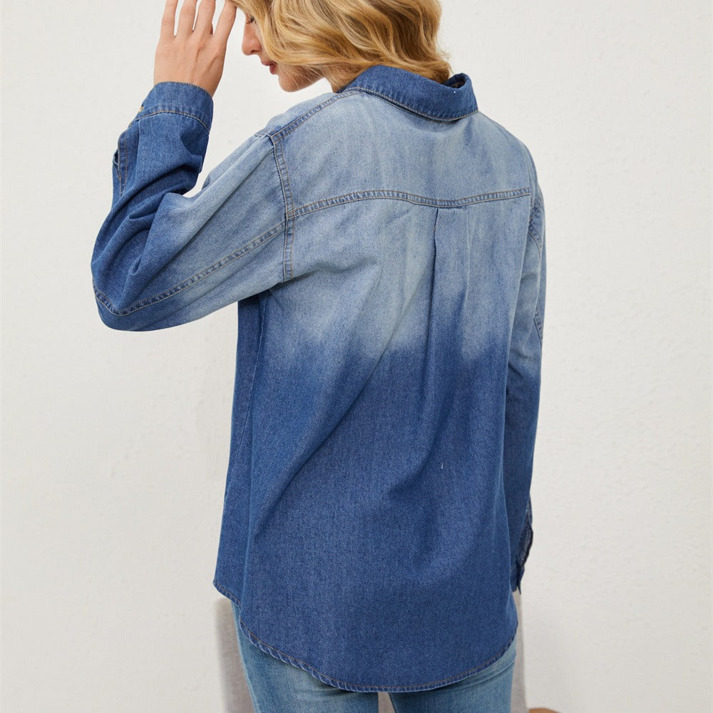Fashion Casual Polo Denim Jacket