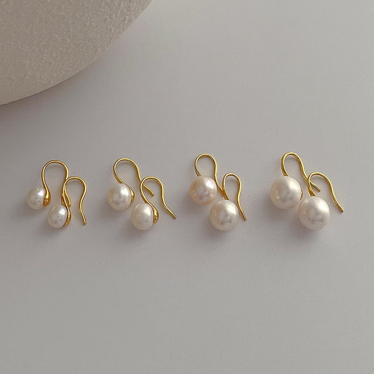 Pearl Simple Elegant Metal Earrings