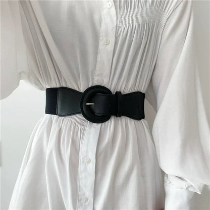 Vintage Black Stretchy Adjustable Wide Waist Belt