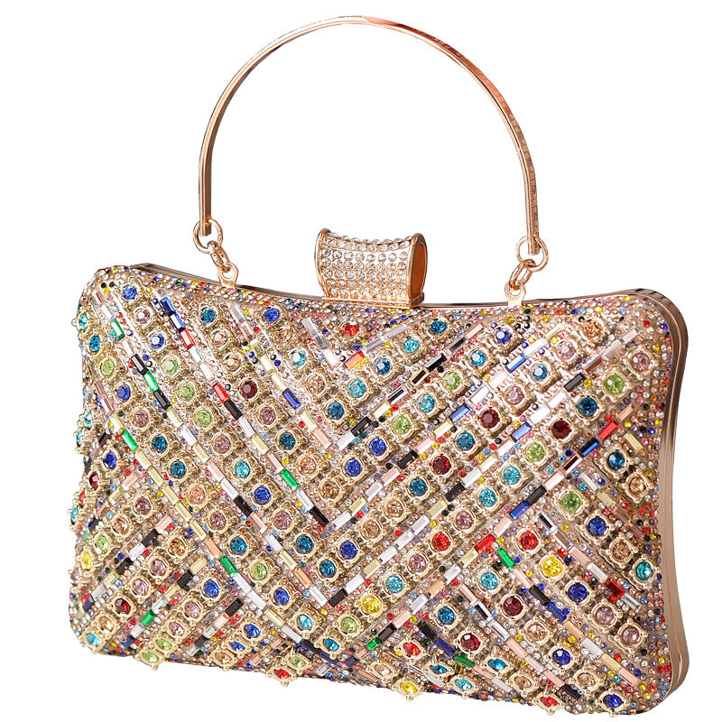 Colorful Rhinestone Evening Bag Fashionable Clutch for Parties