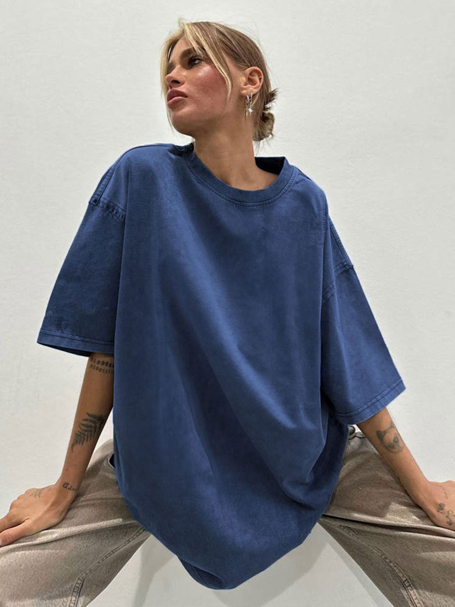 Washed Cotton Relaxed Fit Short Sleeve T-Shirt