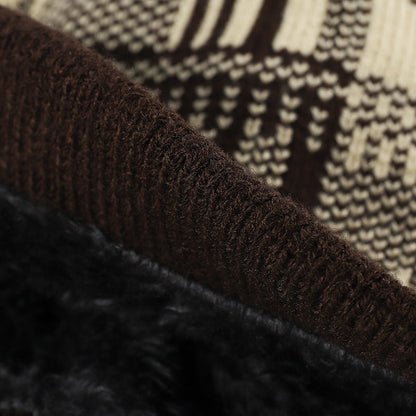 Trendy Striped Color Block Warm Knit Beanie Hat