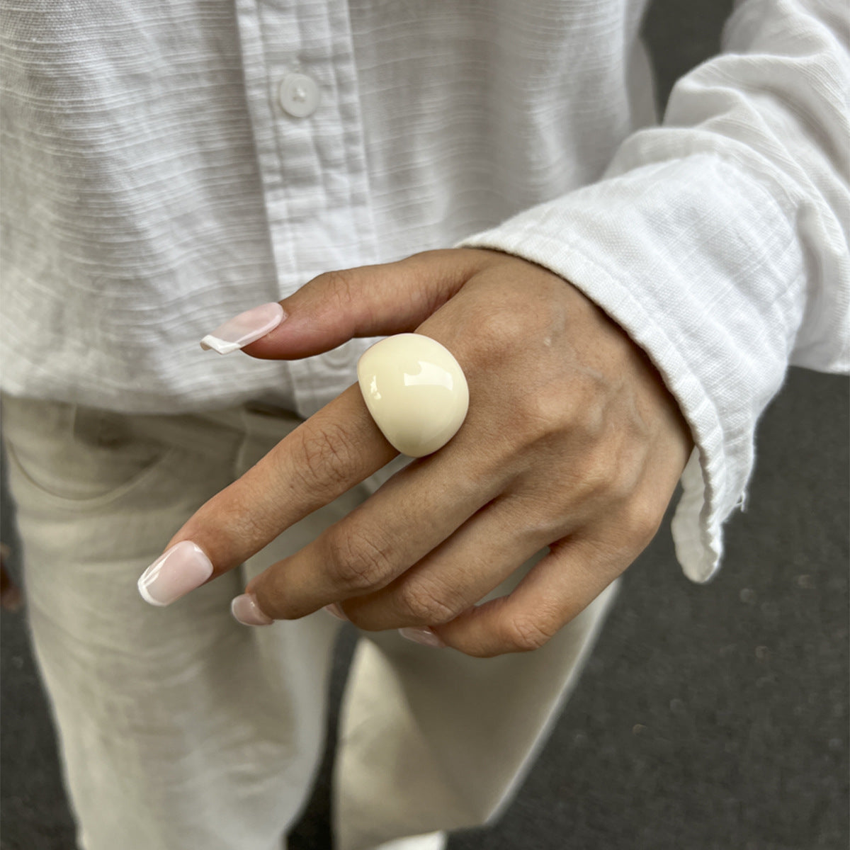 Trendy Geometric Acrylic Statement Ring For Women