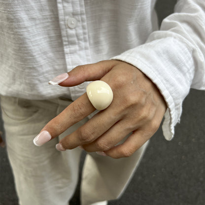 Trendy Geometric Acrylic Statement Ring For Women