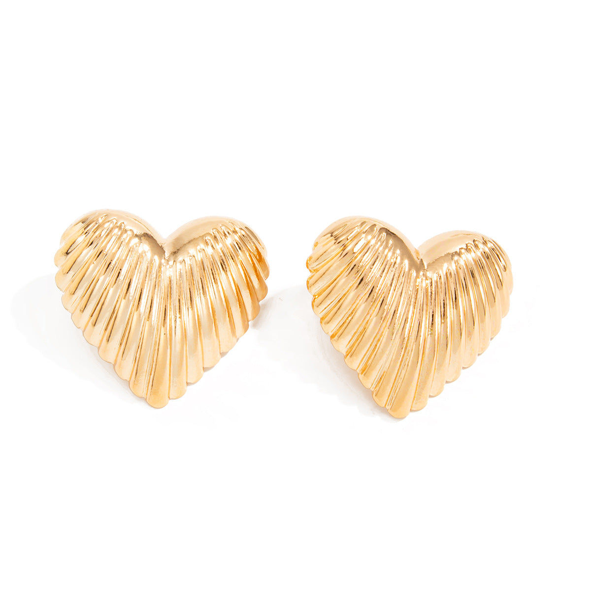 Geometric Heart Shaped Metal Foldable Earrings For Women