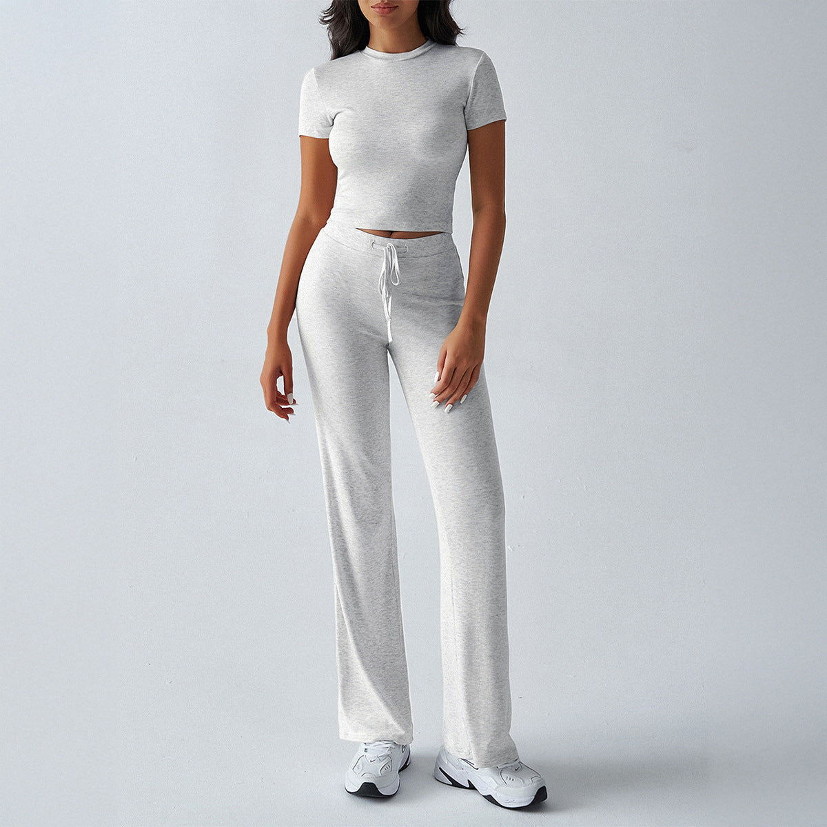 Elegant Solid Color Casual Set for Women