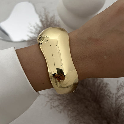 Geometric Metal Cuff Bracelet Trendy Statement Jewelry